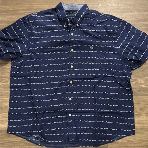 Crown & Ivy Classic Fit Men's Blue Wave Shirt - Picture 1 of 5